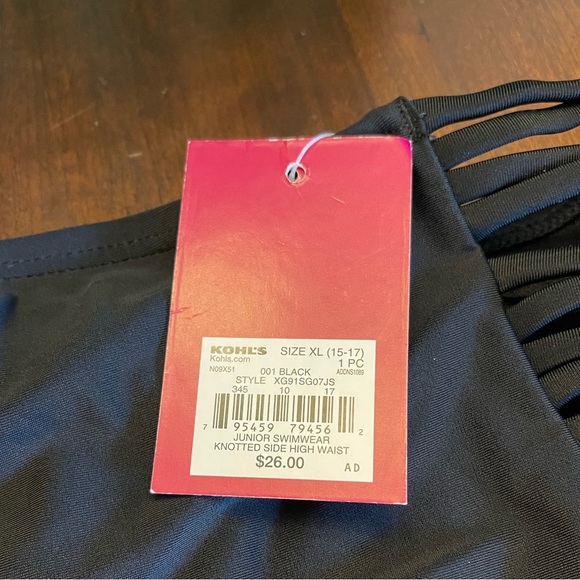 NWT SO Junior Swimwear Knotted Side High Waist - Picture 5 of 8